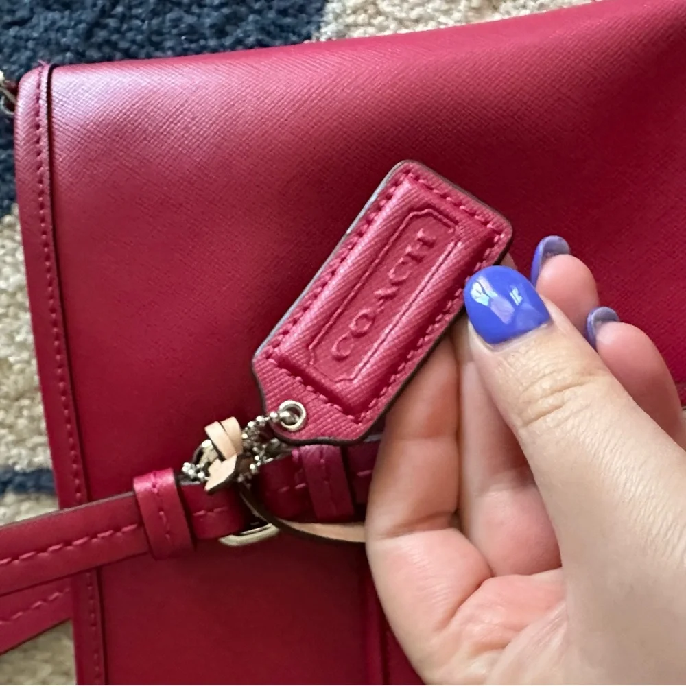 Coach || Peyton magenta leather tote bag